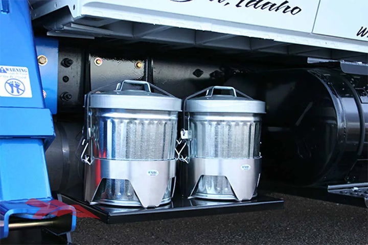 flat surface trash can mount tow truck