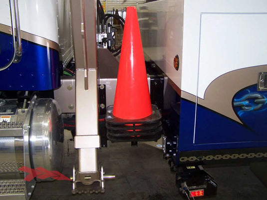 18 Inch Traffic Cones Stacked On Vertical Mount