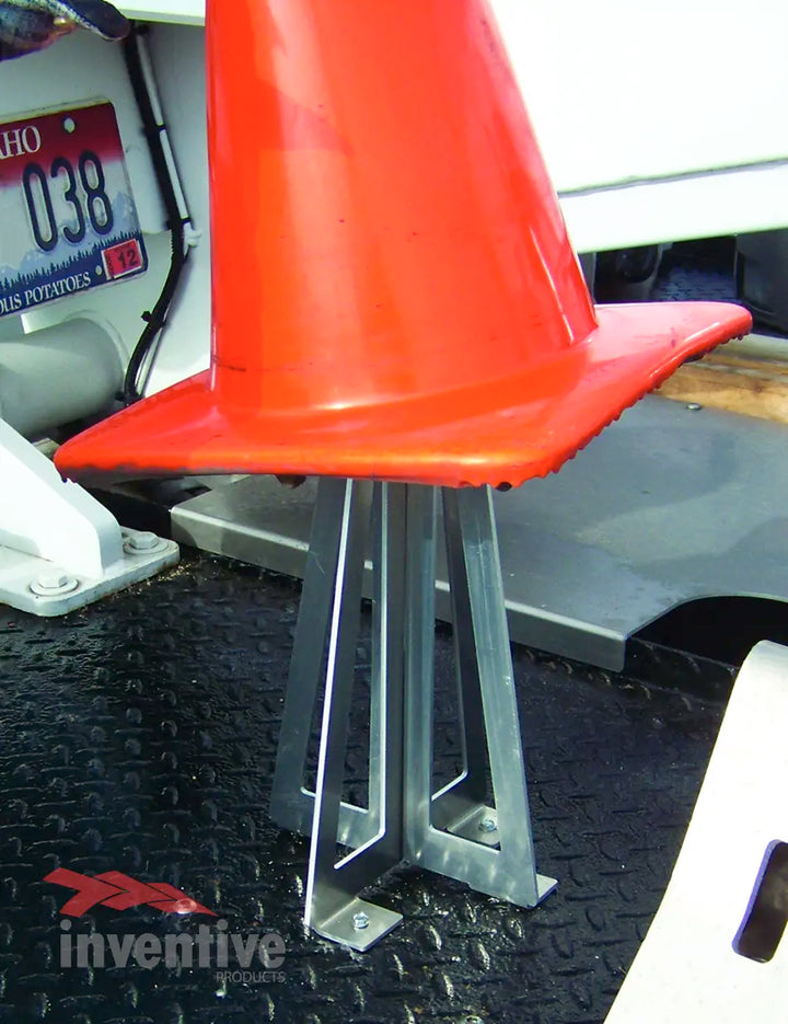 28 Inch Traffic Cone Holder Flat Mounts to Truck Bed
