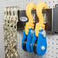 Chains and Pulleys Mounted Onto Pegboard