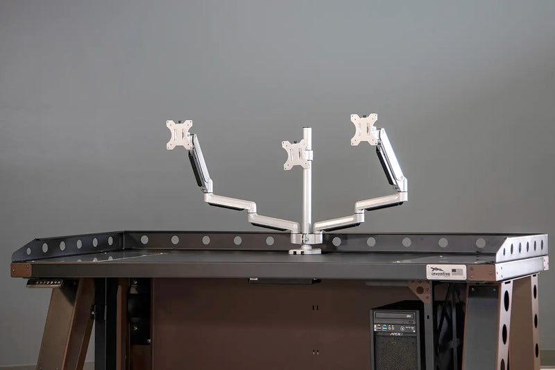 Load image into Gallery viewer, Powerlift™ Office Desk Triple Arm Tabletop Monitor Mount

