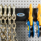 Metal Chains and Pulley Gear Pegboard Hanger