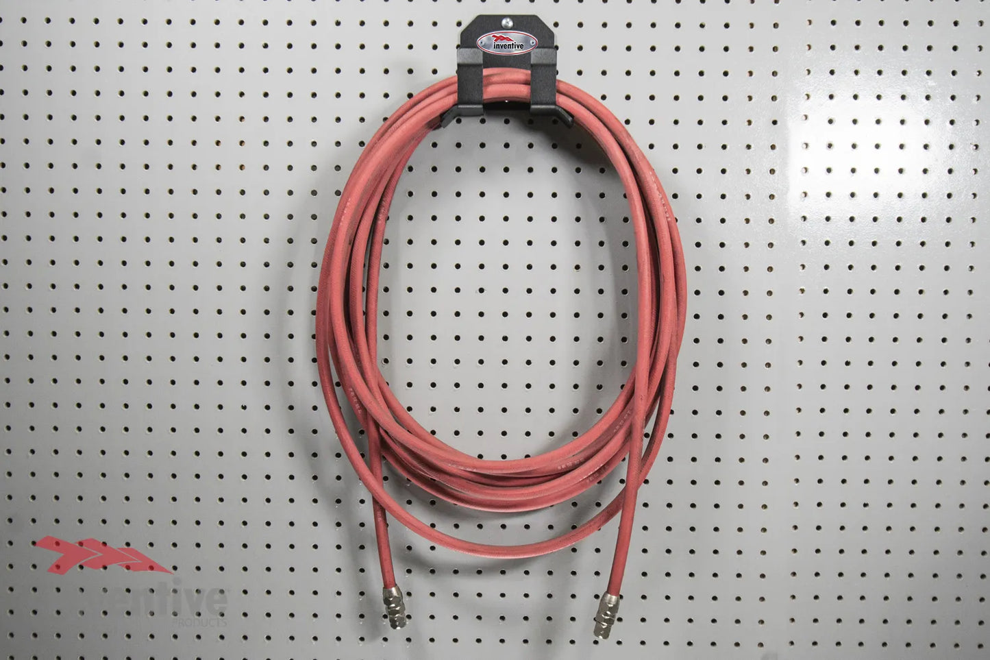 air hose storage pegboard organization