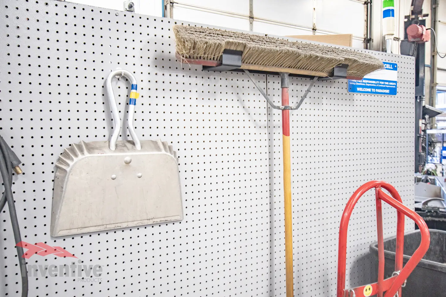 broom organization shop storage