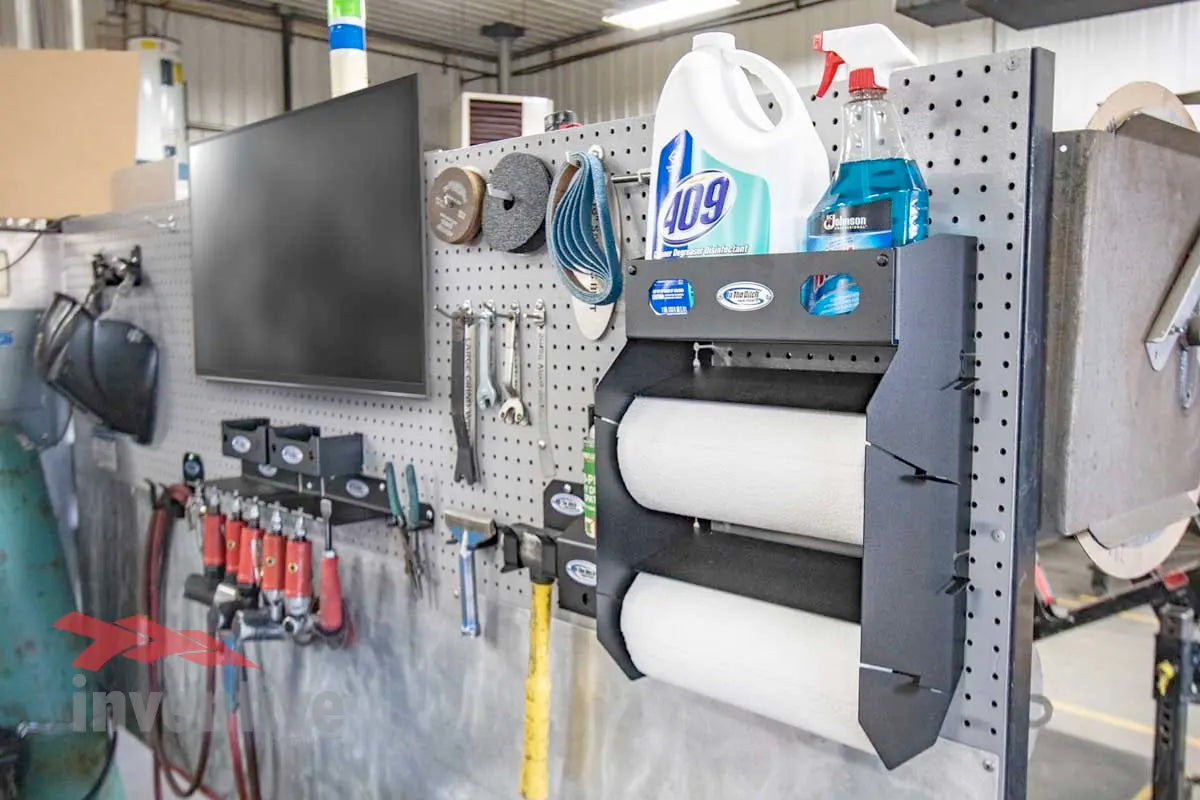 garage organization cleaning supplies paper towels
