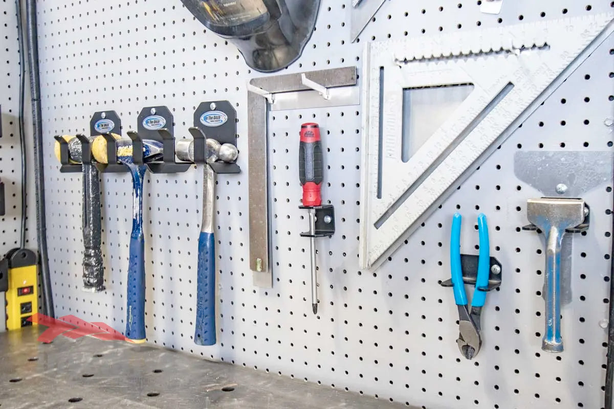 garage pegboard wall organization