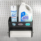 garage storage pegboard paper towel holder with shelf