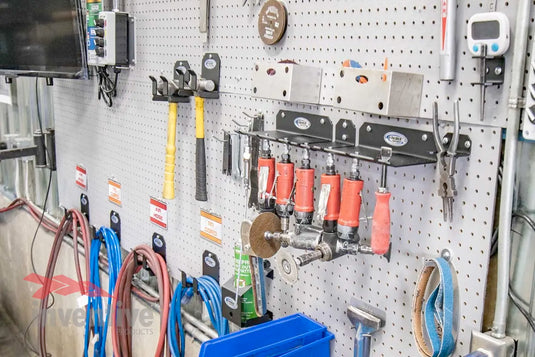 garage wall air tool storage