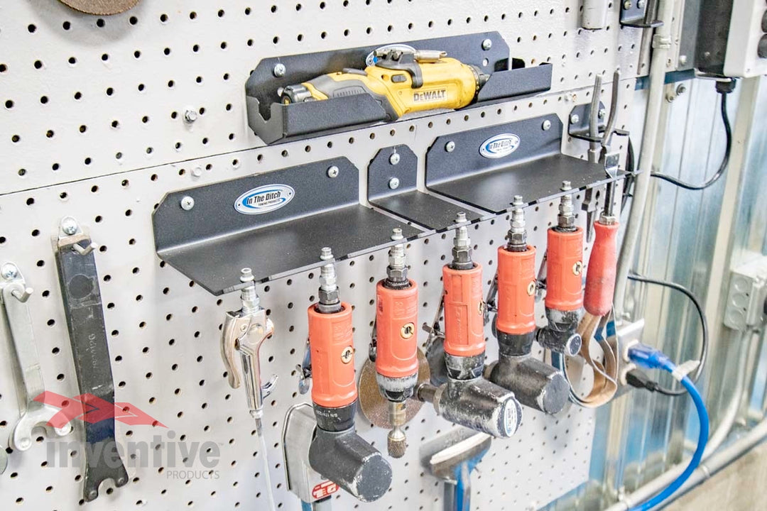 gyro screwdriver holder garage pegboard wall