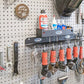 organize shop wall pegboard