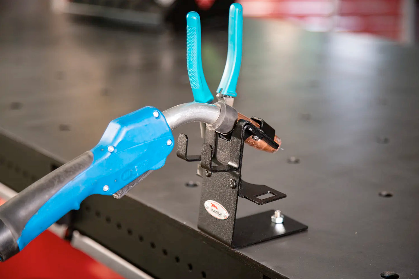 organize welding tools weld table