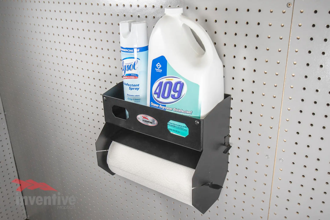 paper towel holder with shelf