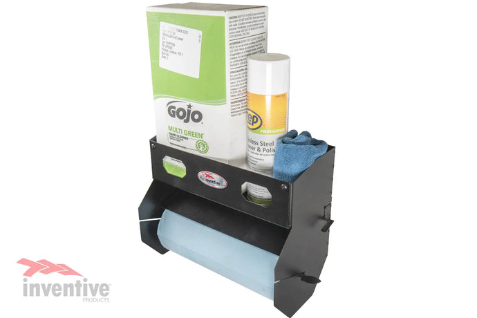 paper towel rack with shelf