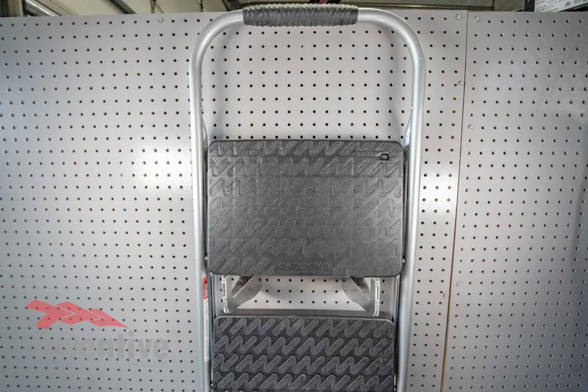 pegboard hooks to hold step ladder