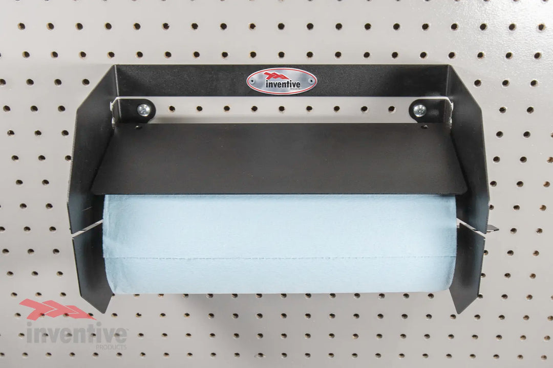 pegboard organization paper towels