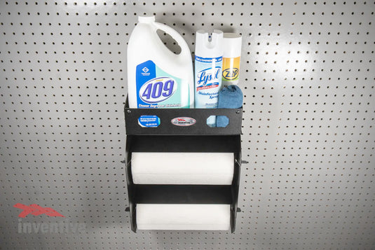 Two Roll Paper Towel Rack with Shelf - Inventive Products
