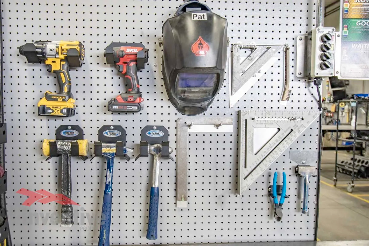 pegboard wall garage organization