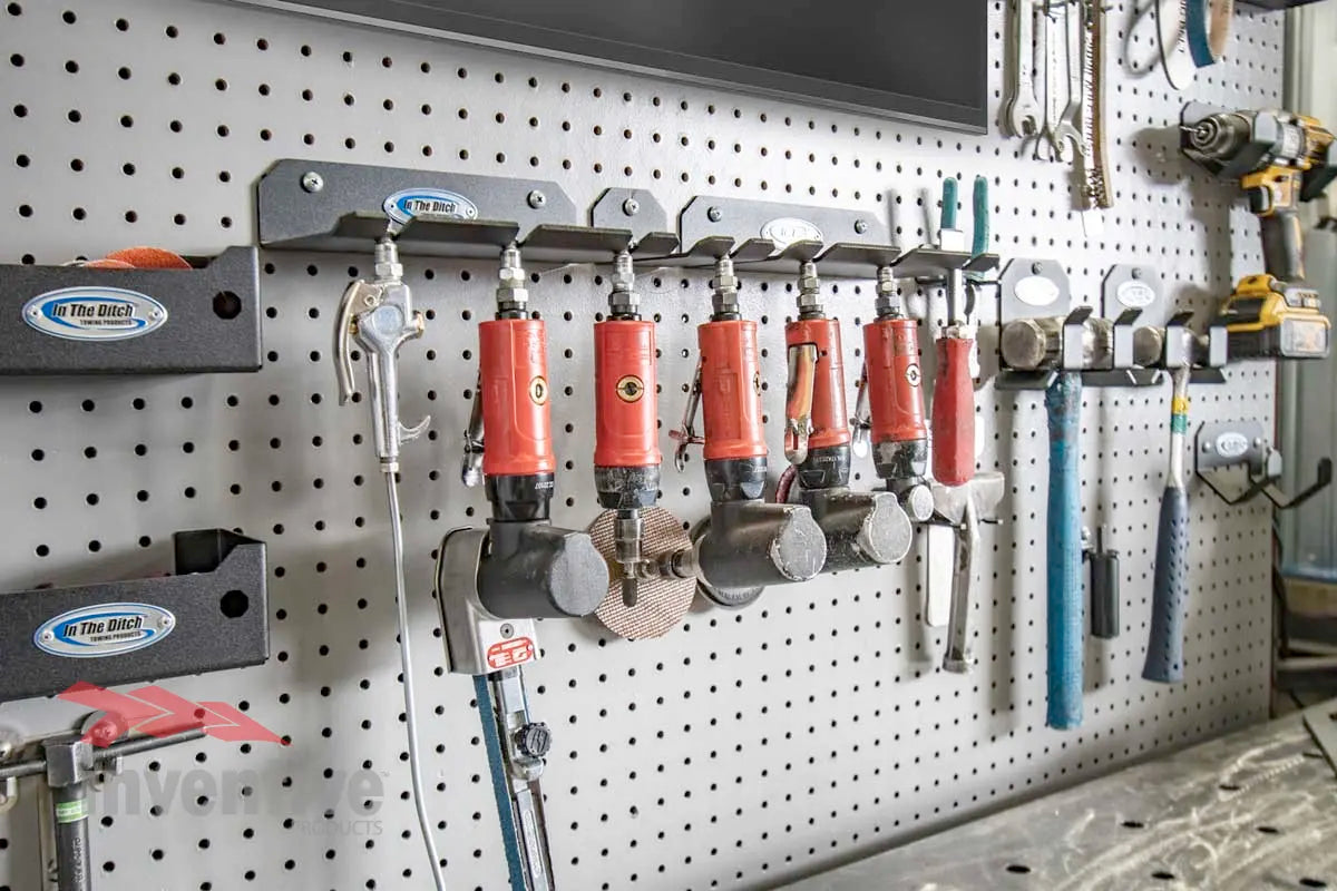 pneumatic air tool holder pegboard wall