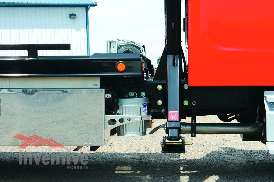 tow truck trash can mount